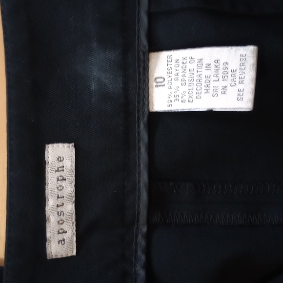 Black stretch pants with red flowers - Picture 3 of 3